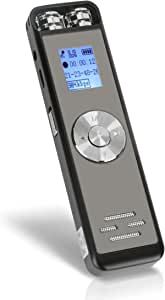 16GB Grabadora de Voz Digital Achort Mini USB Grabadora Audio con Reproductor de MP3 Portatil Grabadora Sonido Grabadora Estereo Grabadora para Reuniones Musica Micrófono Incorporado