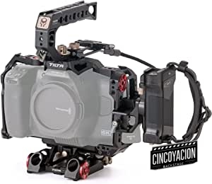 (Black) TILTA TA-T11-A-B Cámara Cage Advanced Kit Para BMPCC 6K Pro Blackmagic Pocket Cinema Camera 6K Pro Tiltaing Rig