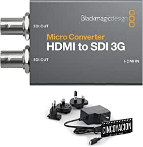 Blackmagic Conversor – Conversor HDMI a SDI 3G WPSU con alimentación (CONVCMIC/HS03G/WPSU)