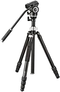Bresser Bx-5 Pro, Trípode para cámara de vídeo (con función monopié y rótula de Fotos, Capacidad de Carga de hasta 5 kg), argénteo/Negro