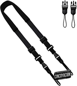 CHMETE Correas para el cuello de la cámara con liberación rápida negro para la cámara DSLR o la correa de prismáticos