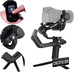 FeiyuTech Scorp [Oficial] Estabilizador de cámara, cardán de Mano de 3 Ejes para cámaras DSLR y sin Espejo, 2,5 kg de Carga útil, Sony, Canon, Panasonic, Empuñadura Trasera Inferior, Pantalla táctil