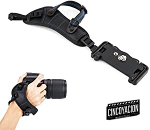 JJC Correa de mano Correa de muñeca Grip con placa tipo U para cámara DSLR Canon Nikon Olympus Sony Panasonic Pentax