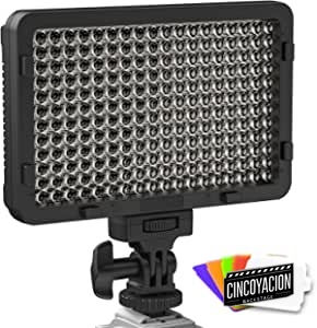 Luz de Vídeo Led Movil 176 Perlas de Lámpara Lluminación con 5 Filtros de Color, Luz de LED Cámara para DSLR, Fotografía, Retratos de Productos, Tiro de Escritorio, Grabación de Video Youtube TikTok