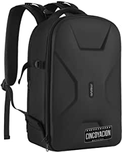 MOSISO Mochila Cámara,DSLR/SLR/Bolso para Fotográfica sin Espejo Funda Rígido Impermeable con Soporte Trípode&Compartimento Portátil Compatible con Canon/Nikon/Sony/dji Mavic Drone,Negro