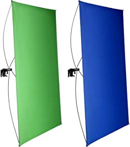 Neewer 100x140cm Pantalla de Fondo Azul/Verde Chromakey 2 en 1 Portátil con 4 Varillas Flexibles Soporte Bolsa Transporte para Transmisión en Vivo Estudio y Videos TikTok Youtube(Soporte No Incluido)
