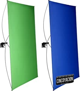 Neewer 100x140cm Pantalla de Fondo Azul/Verde Chromakey 2 en 1 Portátil con 4 Varillas Flexibles Soporte Bolsa Transporte para Transmisión en Vivo Estudio y Videos TikTok Youtube(Soporte No Incluido)