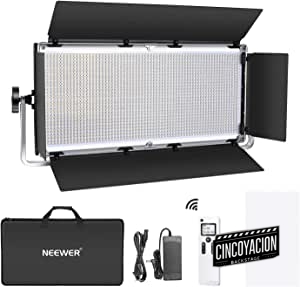 Neewer Avanzado Luz Video LED 2,4G 1904 Panel LED Bicolor Regulable con Pantalla LCD Barndoor y Soporte en U y Control Remoto Inalámbrico 2,4G para Fotografía de Producto Vertical Grabación de Video