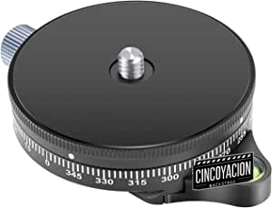Neewer Base Cámara Panorámica con Placa Arca Swiss Estilo, Tornillo de 3/8 Pulgada Cabeza de Trípode de Bola Panorámica de Aleación de Aluminio con Nivel de Burbuja, Capacidad de Carga 10kg