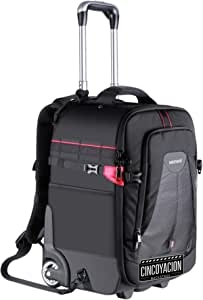 Neewer Maletín con Ruedas 2 en 1 para Cámaras: Antigolpes Acolchado y Extraíble, Asa Retráctil Oculta, para Cámara, Trípode, Flash, Lentes y Portátil. para Viajes en Avión