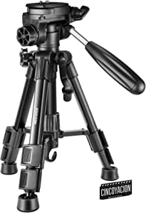 Neewer Mini Trípode Cámara de Sobremesa de Viaje 62 Centímetros, Ligero y Portátil de Aluminio con 3 Vías Giratoria Cabeza Pan para Cámara DSLR, Smartphones, DV hasta 3 Kilogramos (T210)