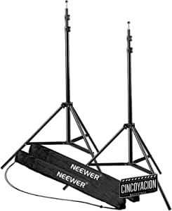 Neewer Soporte Tripode de Luz para Fotografía en Estudio, Vídeo, Retrato y Fotografía de Iluminación, Reflectores, Softboxes, Parasoles y Fondos, 210 cm, 2 Piezas