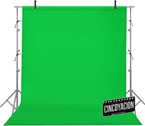 Potaeco Fondo Verde Croma 3*3M Fondo de Pantalla Verde Estudio Fotográfico con 4 Pinzas Greenscreen Pura Muselina para Fotografía Foto Video y Televisión
