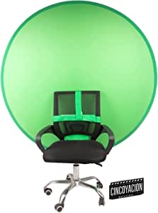 Telón de Fondo para Webcam portátil de 142 cm, Pantalla Verde Chroma Key con Sistema de fijación a la Silla. Plegable con Funda para Streaming, Gaming, Youtube, tiktok, Trabajo en casa, Zoom y más.