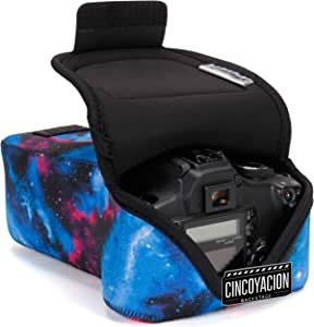 USA Gear DSLR Funda Cámara Reflex y Estuche De Cámara con Lente De Zoom con Protección De Neopreno Y Almacenamiento De Accesorios – Compatible con Canon, Nikon, Sony, Olympus, Pentax Y Más – Galaxia