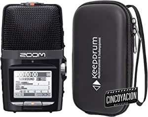 Zoom H2n Grabadora de audio portátil y funda Keepdrum